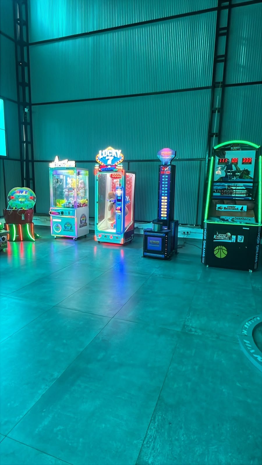 Indoor games hall at Kick & Splash